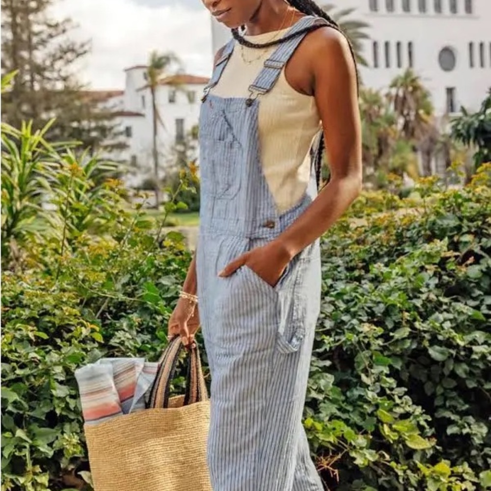 NWOT Faherty Classic Overall in Blue & White Stripe